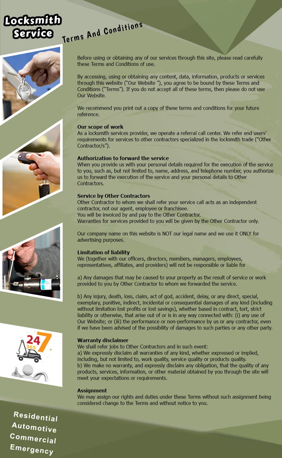 Locksmith Of Fort Lauderdale, Fort Lauderdale, FL 954-366-0994 - terms-ls